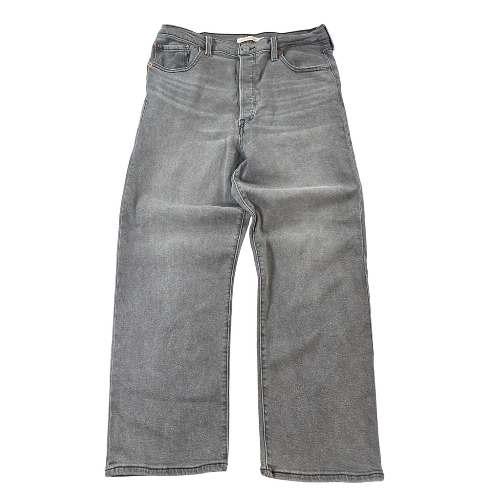 Levi's Ribcage Straight Ankle High Rise Jeans Gray 32 Womens Denim Edgy